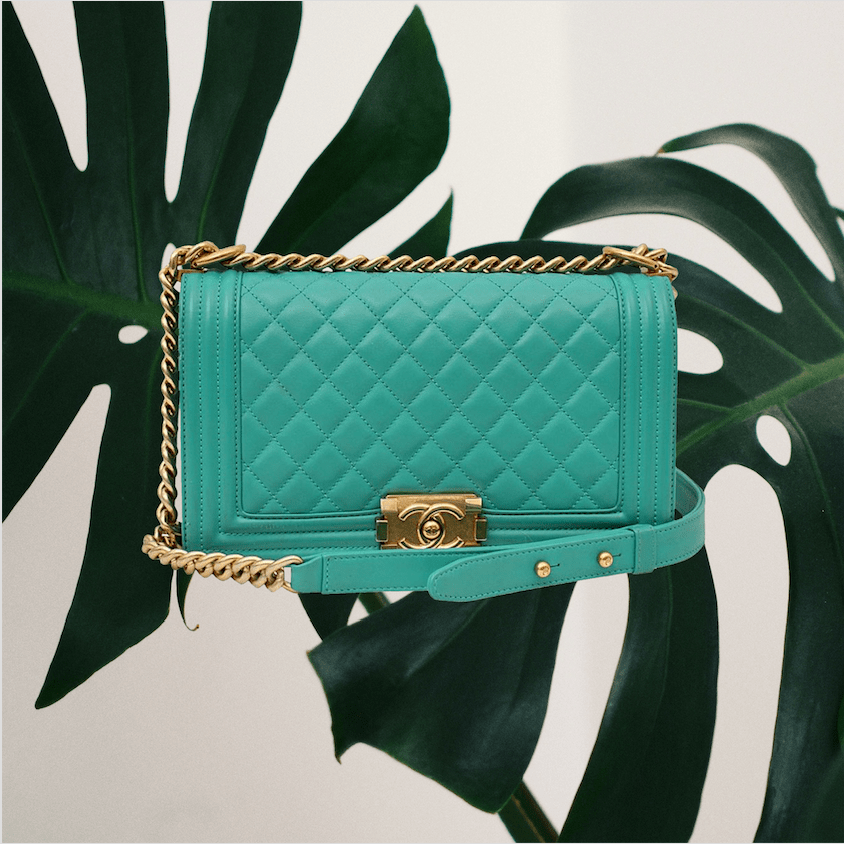 Chanel Quilted Medium Boy Bag in Turquoise