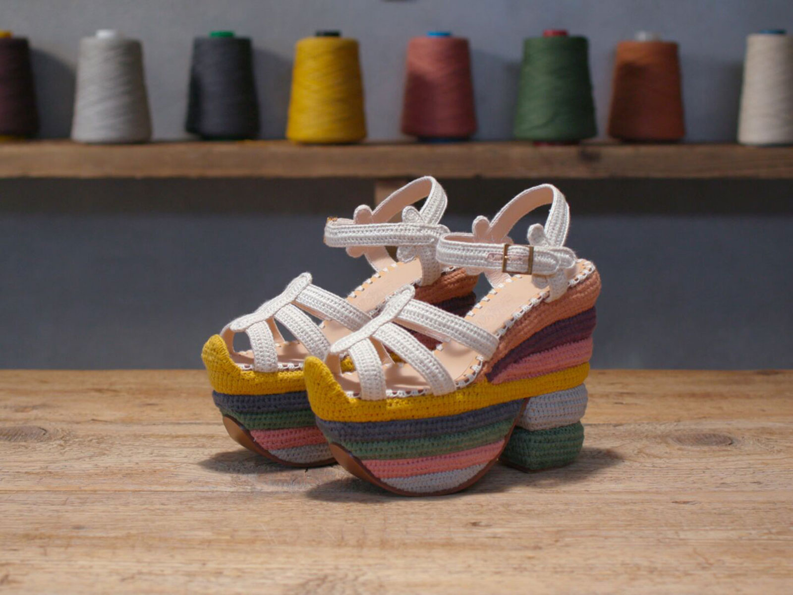 Colourful Salvatore Ferragamo Wedge Heels