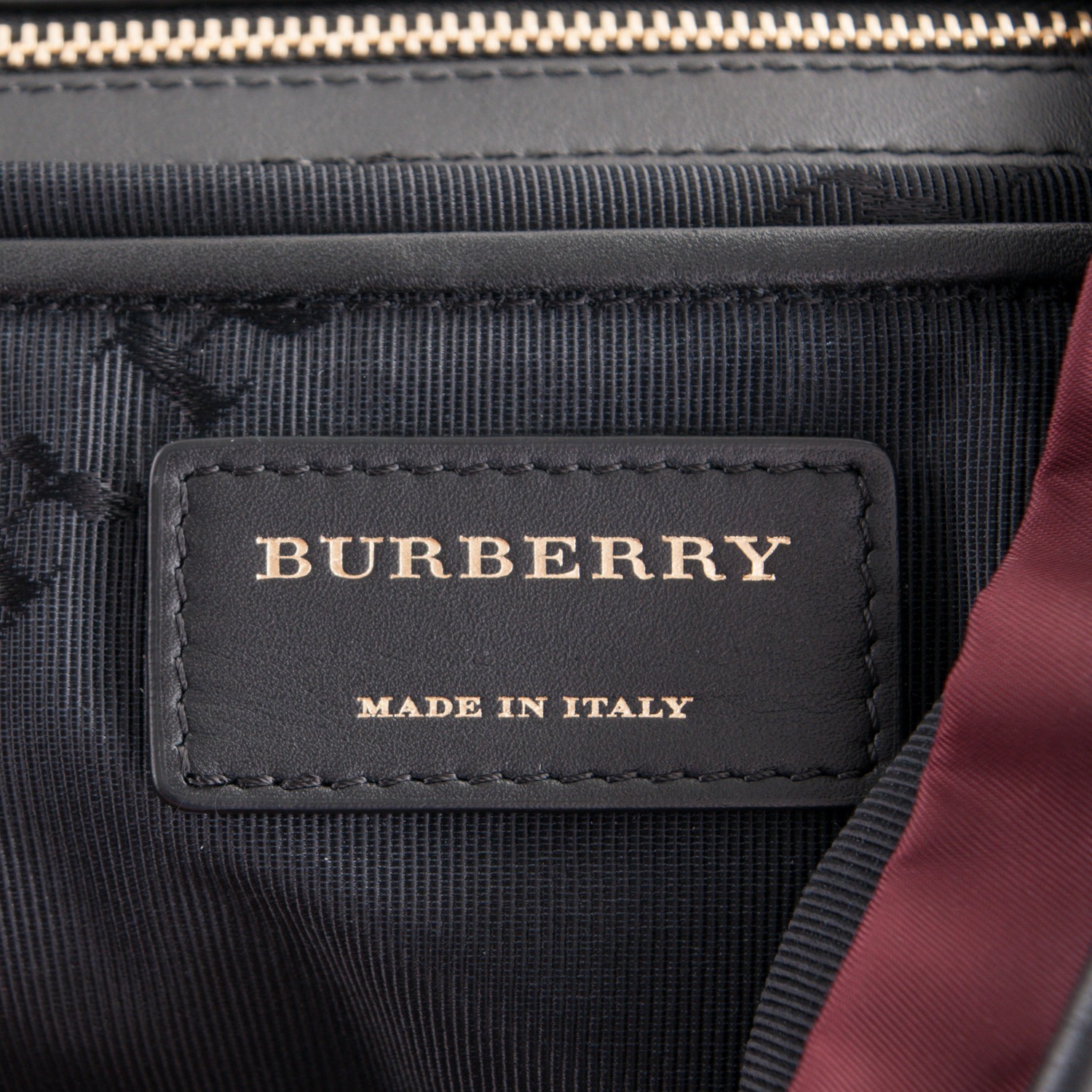 Burberry leather label